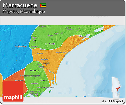 Political 3D Map of Marracuene