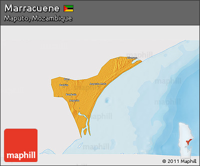 Political 3D Map of Marracuene, single color outside