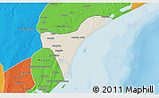 Shaded Relief 3D Map of Marracuene, political outside