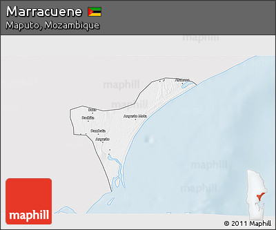 Silver Style 3D Map of Marracuene, single color outside