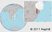Gray Location Map of Marracuene, highlighted country, highlighted parent region