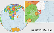 Political Location Map of Marracuene, highlighted country