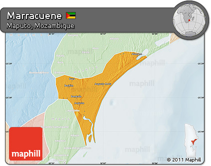 Political Map of Marracuene, lighten