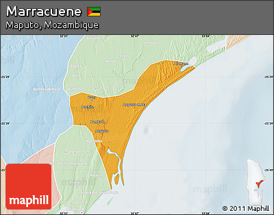 Political Map of Marracuene, lighten