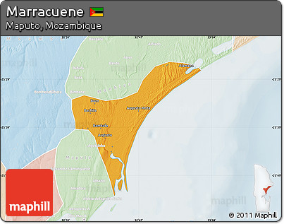 Political Map of Marracuene, lighten