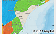 Shaded Relief Map of Marracuene, political outside