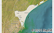Shaded Relief Map of Marracuene, satellite outside
