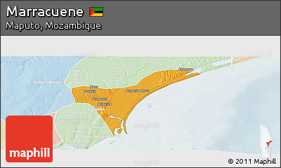 Political Panoramic Map of Marracuene, lighten