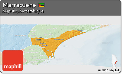Political Panoramic Map of Marracuene, lighten