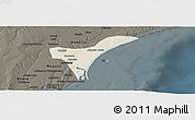 Shaded Relief Panoramic Map of Marracuene, darken