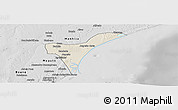 Shaded Relief Panoramic Map of Marracuene, desaturated