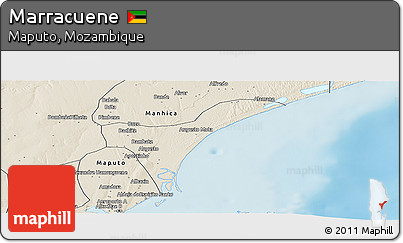 Shaded Relief Panoramic Map of Marracuene