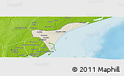 Shaded Relief Panoramic Map of Marracuene, physical outside