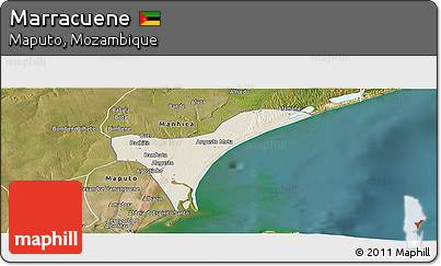 Shaded Relief Panoramic Map of Marracuene, satellite outside