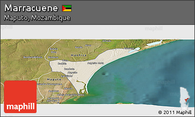 Shaded Relief Panoramic Map of Marracuene, satellite outside
