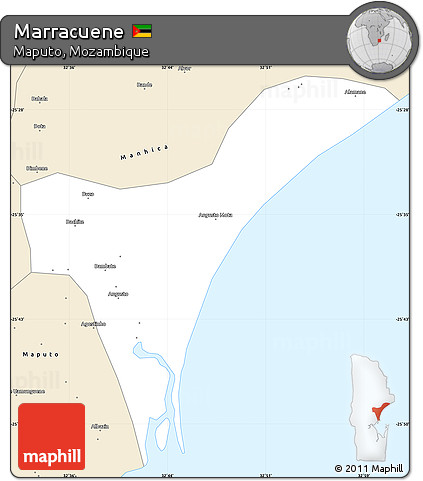 Classic Style Simple Map of Marracuene