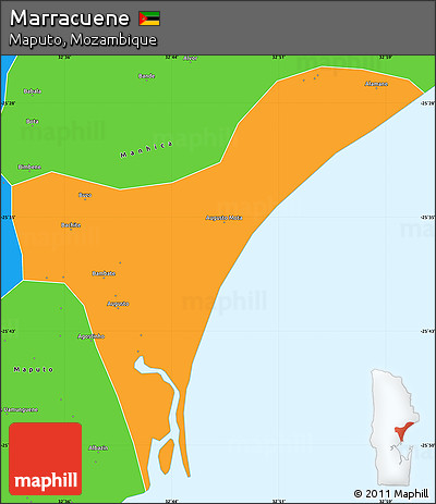 Political Simple Map of Marracuene
