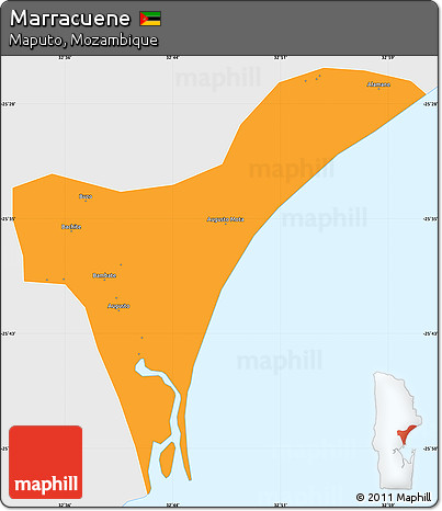 Political Simple Map of Marracuene, single color outside