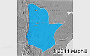 Political 3D Map of Moamba, desaturated