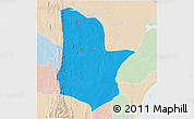 Political 3D Map of Moamba, lighten