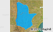 Political 3D Map of Moamba, satellite outside