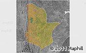 Satellite 3D Map of Moamba, desaturated