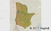 Satellite 3D Map of Moamba, lighten