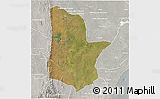 Satellite 3D Map of Moamba, lighten, semi-desaturated