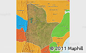 Satellite 3D Map of Moamba, political outside