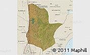 Satellite 3D Map of Moamba, shaded relief outside