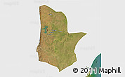 Satellite 3D Map of Moamba, single color outside