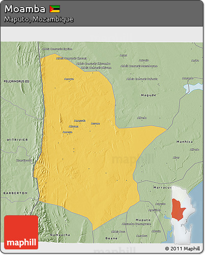 Savanna Style 3D Map of Moamba