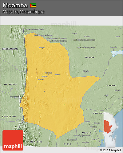 Savanna Style 3D Map of Moamba