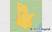 Savanna Style 3D Map of Moamba, single color outside