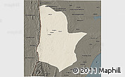 Shaded Relief 3D Map of Moamba, darken