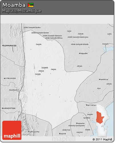 Silver Style 3D Map of Moamba