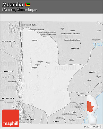 Silver Style 3D Map of Moamba