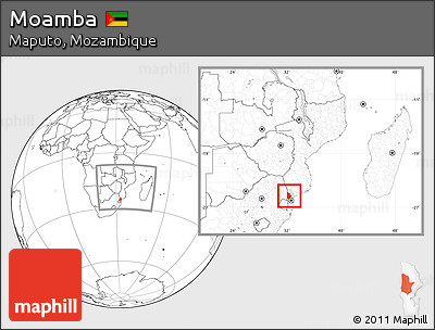 Blank Location Map of Moamba, highlighted parent region, within the entire country