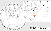 Blank Location Map of Moamba, highlighted parent region, within the entire country