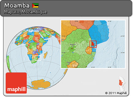 Political Location Map of Moamba