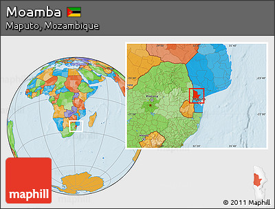 Political Location Map of Moamba