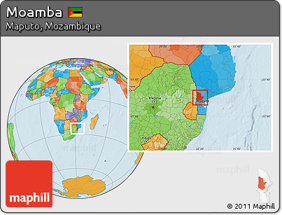 Political Location Map of Moamba