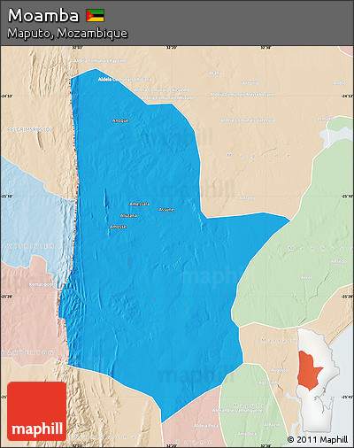 Political Map of Moamba, lighten