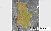 Satellite Map of Moamba, desaturated