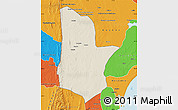 Shaded Relief Map of Moamba, political outside