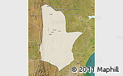 Shaded Relief Map of Moamba, satellite outside