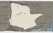 Shaded Relief Panoramic Map of Moamba, darken
