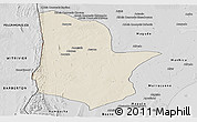 Shaded Relief Panoramic Map of Moamba, desaturated