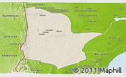 Shaded Relief Panoramic Map of Moamba, physical outside