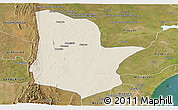 Shaded Relief Panoramic Map of Moamba, satellite outside